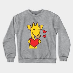 Valentine cute giraffe Crewneck Sweatshirt